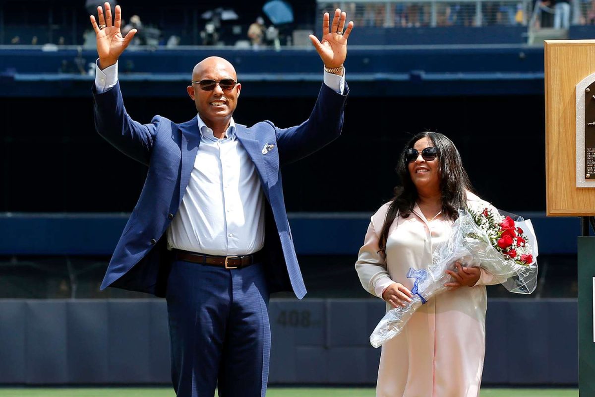 Mariano Rivera and his wife Clara at Yankee Stadium